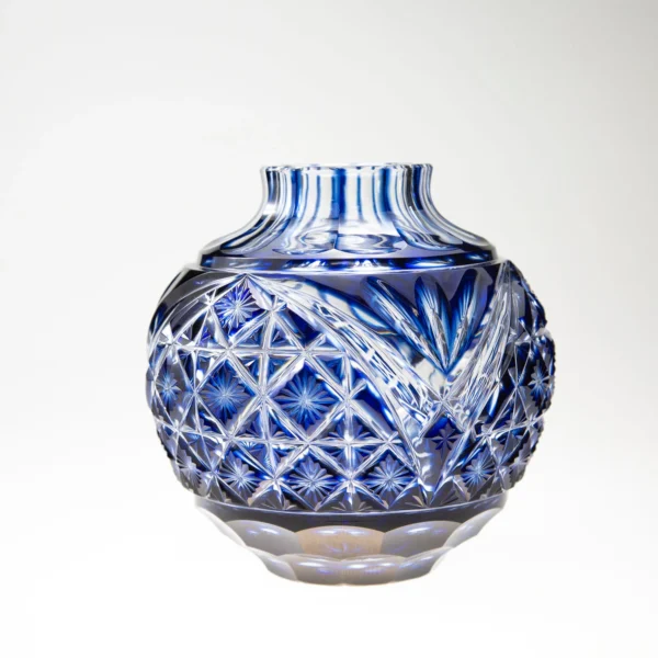 Japonism Satsuma Kiriko blue Color vase02