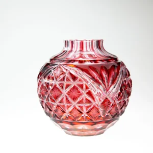 Japonism Satsuma Kiriko red Color vase