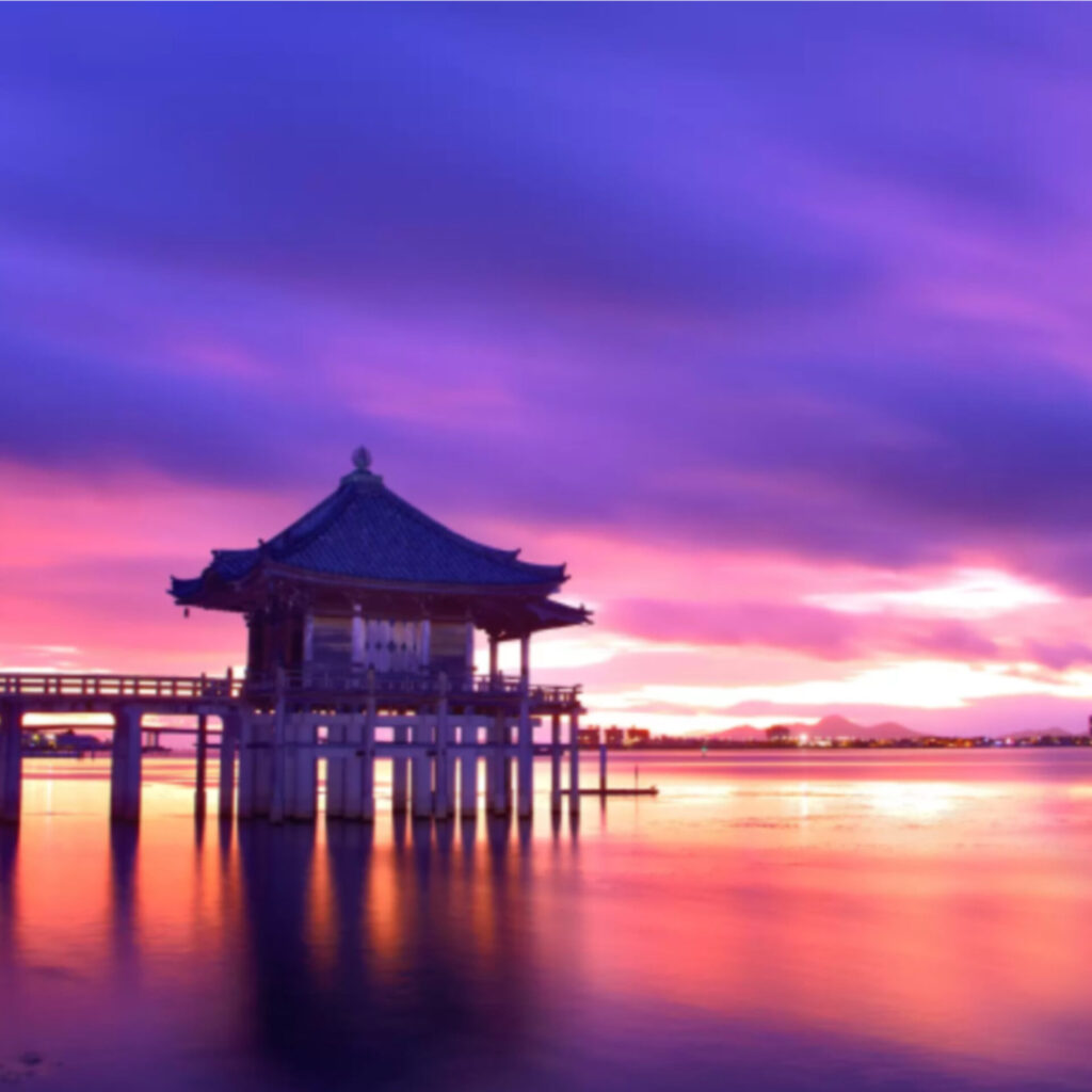 Ukimido Temple – Lake Biwa at Dusk