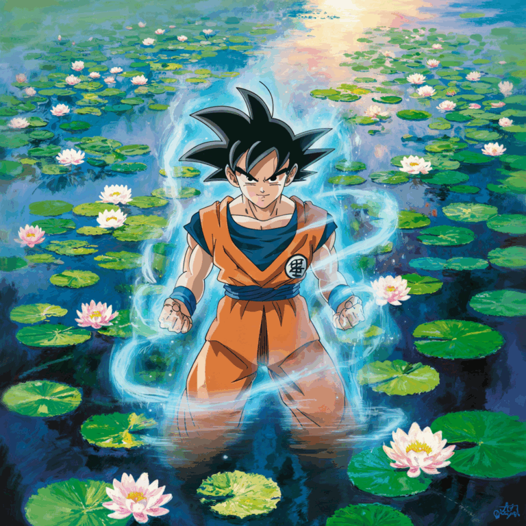 Goku × Zen Serenity – Anime Spirit in Lotus