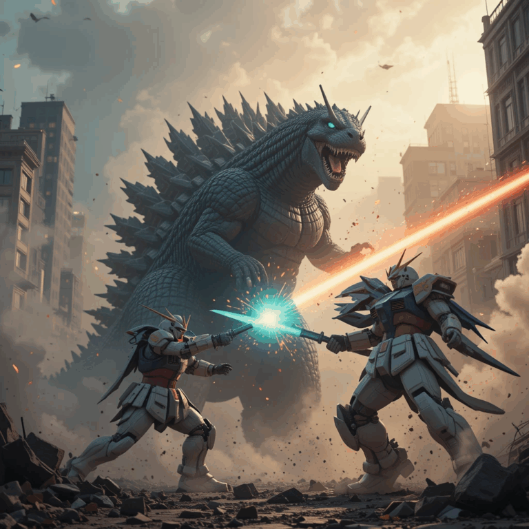 Gundam RX-78 vs. Godzilla 