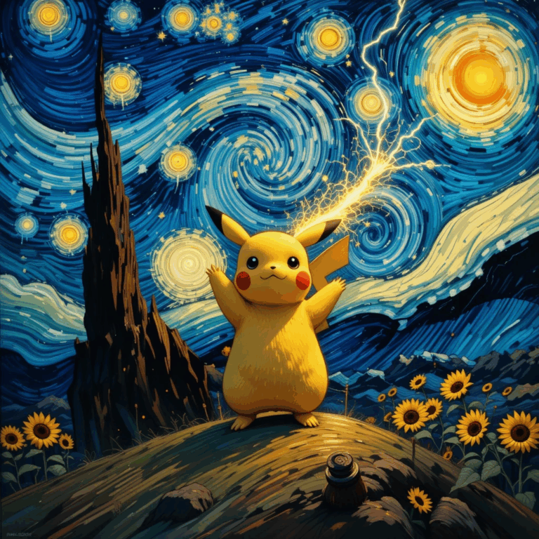 Van Gogh’s Power Flows into Pikachu 