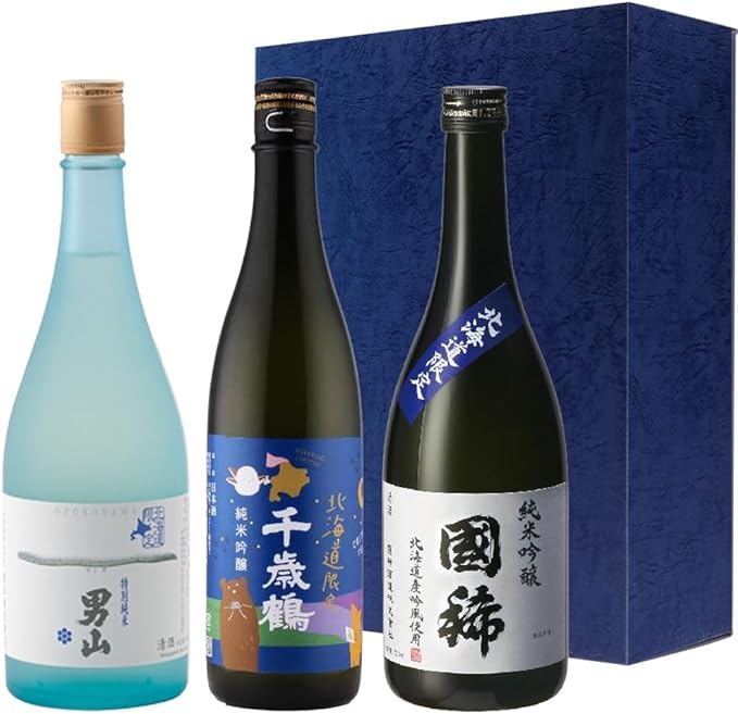 Kunimare × Otokoyama × Chitose-Tsuru – Hokkaido Sake Tasting Set (720ml × 3 Bottles)